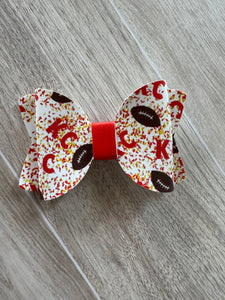 Evelyn Marie ~ KC Confetti Football Bow Clip