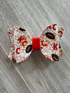 Evelyn Marie ~ KC Confetti Football Bow Clip