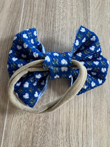Evelyn Marie ~ Royal Blue KC Themed Infant Headband Bow