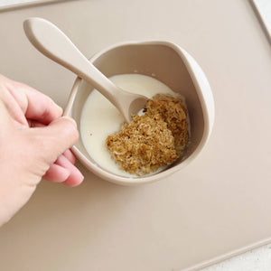 Mini & Me Wave Bowl & Spoon - Almond