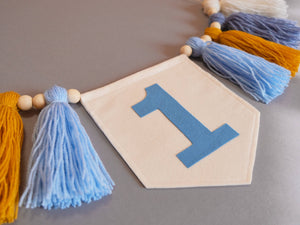 Baby Blue 1st Birthday Banner