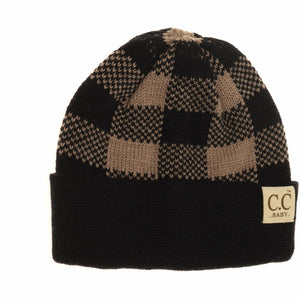 C.C Beanie Baby Buffalo Plaid Cuff Beanie