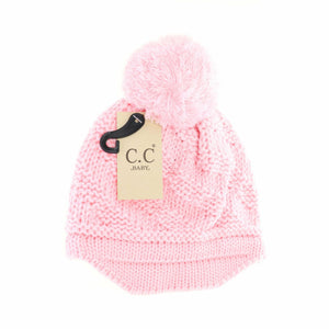 C.C Beanie Baby Brim Beanie Hat with Pom