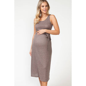 Maternity Spring Ribbed Midi Skirt, Tank Top, & Cardigan Set