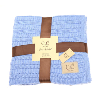 C.C Baby ~ Solid Ribbed Knit Bedding Blanket