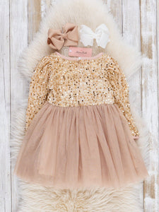 Gold Sparkle Party Tulle Dress