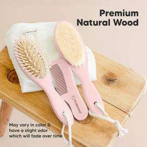 KeaBabies Baby Hair Brush and Comb Set - Blush