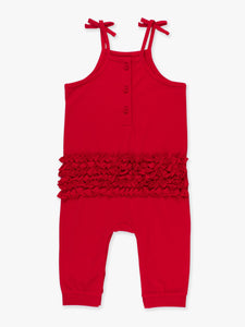 RuffleButts + RuggedButts® Red Tie Romper