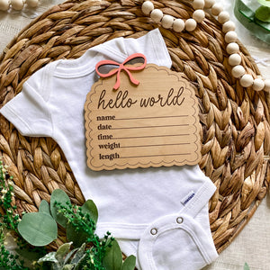 Dainty Bow Hello World Sign
