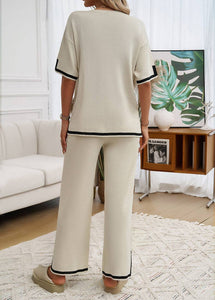 Contrasting Sweater Trouser Set