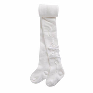 Shirring Ribbon White Tights