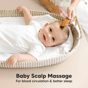 KeaBabies Baby Hair Brush and Comb Set - Walnut