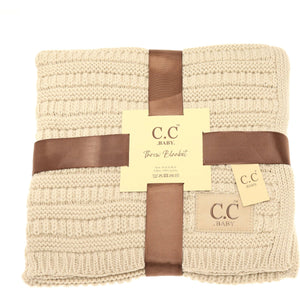 C.C Baby ~ Solid Ribbed Knit Bedding Blanket