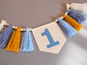 Baby Blue 1st Birthday Banner