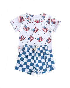 Patriotic Vibes Cargo Shorts Set