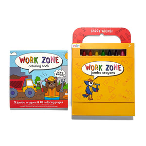 Work Zone Carry Along Crayons & Coloring Book Kit