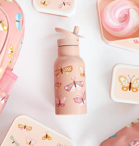 Kids stainless steel drink/water bottle: Butterflies
