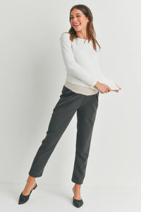 Tapered Maternity Full Panel Ankle Pants