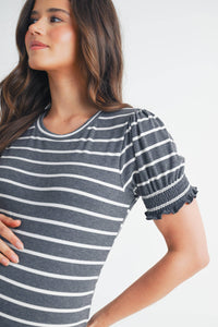Striped Short Sleeve Maternity T-Shirt Dress