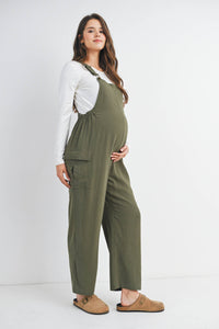 Straight Leg Maternity Adjustable Overalls