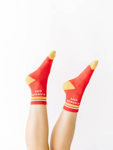 Kansas City Crew Socks - Red w/ Gold & White