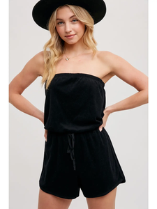 Strapless Knit Drawstring Romper